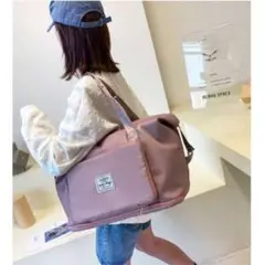 ボストンバック たためる 防水 ダッフル キャリーバッグ トート ピンク 旅行