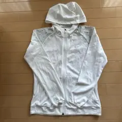 ☆ナイキ☆薄手ジャージジャケット☆レディース白L☆NIKE