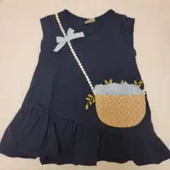 la poche biscuit ノースリーブワンピース　だまし絵 100cm