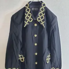 vintage 大人 女子 黒✕金ラメ シャツジャケット シャツブルゾン 日本製