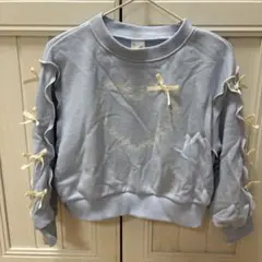 Bonaloi 水色　ブルー　mtm トレーナー　秋服　長袖　トップス　リボン