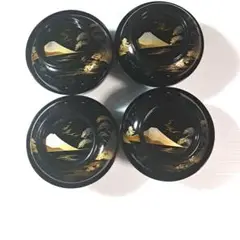 時代物 漆器 蓋付き 煮物椀 4客 菓子椀 雑煮椀 骨董品