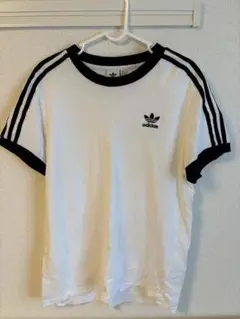adidas Tシャツ　ホワイト　ストライプ