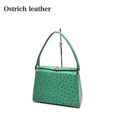 【美品】Ostrich leather オーストリッチ/ハンドバッグ