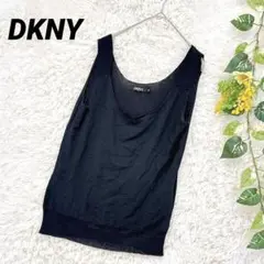 ダナキャラン★タンクトップ Tシャツ M 黒 シンプル 重ね着 透け感 涼し気