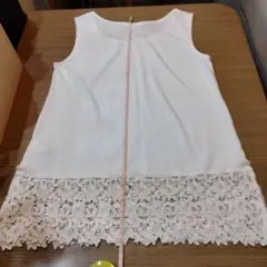 良品★ホワイトレースタンクトップ Lサイズ