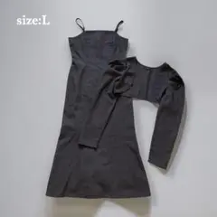 セットアップ　ワンピースセット　美品　羽織り　2点　チドリ　千鳥柄　大人可愛い