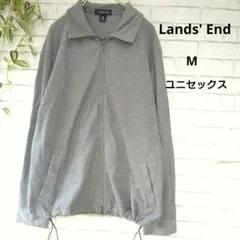 【Lands' End 】グレー 　ジップアップ　ジャケット M　フルジップ　綿