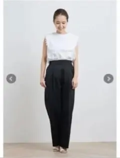 yoriサテンセンタープレスワイドパンツ
