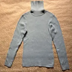UNIQLO ユニクロ　タートルネックリブセーター　ライトブルー　Lサイズ