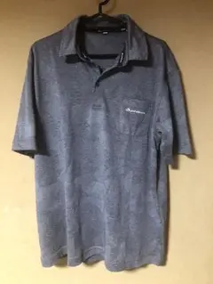 phiten 幾何学模様 ポロシャツ LL グレー系