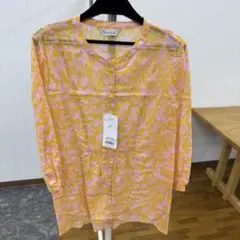 Savoir 花柄 長袖シャツ ピンク・イエロー