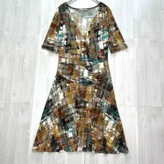 MAILLE DEMOISELLE カシュクール ワンピース　総柄