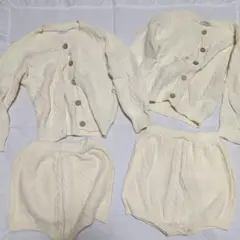 双子　セット　ニット　セットアップ　ホワイト