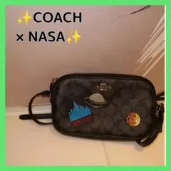 【美品】COACH×NASA コラボ限定　シグネチャー　ショルダーバッグ斜め掛け