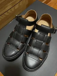 【極美品】CONVERSE コンバース グルカサンダル レザー 25.5 黒 Converse オールスタークップ グルカサンダル 黒 ブラック 25