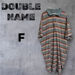 DOUBLE NAME ダブルネーム　ストライプ半袖カットソーシャツ