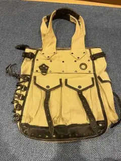 ケムリ KMRii トートバッグ キャンバス レザー スタッズ カモフラ ケムリ KMRii トートバッグ キャンバス レザー スタッズ