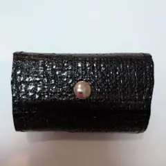 錦キーケース6連　黒　エナメル加工