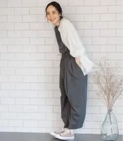 スタディオクリップ　イージーバルーンパンツ　ワイドパンツ　グレー
