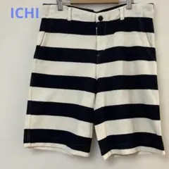 美品！ICHI★イチ ボーダーハーフパンツ L、L Lの方向き