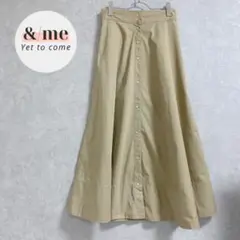 美品　jfc チノロングフレアスカート　フロントスナップボタン　ベージュ　M