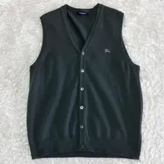 バーバリー ロンドン ベスト ニット カシミヤ グリーン ホースロゴ