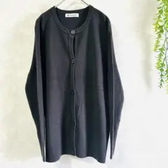 【ナーセリー】黒 カーディガン シンプル 無地 ボタン付き Ｍ