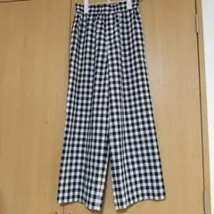 美品 Hampstead ギンガムチェック ワイドパンツ