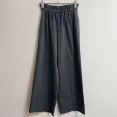 s0538【ユニクロ】タックワイドパンツ センタープレス ウエストゴム