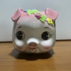 ピンクのぶたの貯金箱 小 加藤工芸 蓋付き