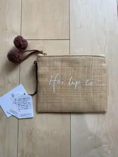 Cherry Printed Woven Straw Pouch