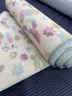 10.8m 伊勢崎絣　絹織物　手織り　家元　蔵出し品　現品限り反物　新品