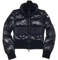 国内正規品MONCLERモンクレール ビッグボタンショートダウンジャケット黒0