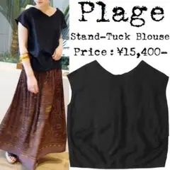 ★美品★Plage★プラージュ★ノースリーブ リネン ブラウス★麻★ブラック★黒
