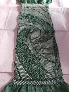 絞り 帯揚げ 深緑