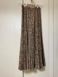 レオパード柄　プリーツワイドパンツ