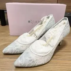 ダイアナ ブライダルシューズ　レースパンプス　24.5cm