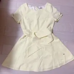 ミシェルマカロン イエローバッグリボンワンピース S