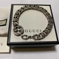 GUCCI グッチ ブレスレット インターロッキングG 喜平 GG 燻