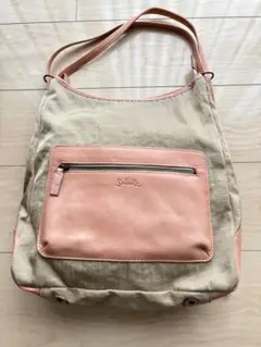 【美品】2way ショルダーバッグ ＆リュックサックベージュ/ピンク