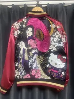 絡繰魂 ハローキティ 刺繍スカジャン