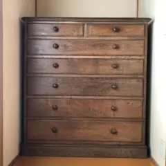横浜元町 竹中家具／箪笥／チェスト／楢材／50年前購入／中古
