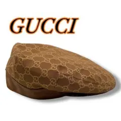 GUCCI グッチ GGパターン 柄 キャスケット ブラウン 総柄 ベレー帽 売り卸値 GUCCI グッチ GGパターン 柄 キャスケット ブラウン 総