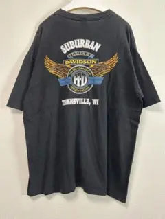 90s Harley-Davidson ブラック Tシャツ XXL ポケT