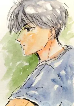 多分バスケしてそうな男子　8/5 5（原画）ポストカードのみ