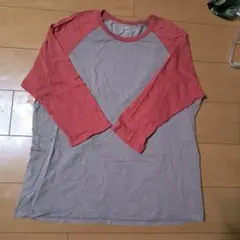 ユニクロ赤とグレーの長袖カットソー3XL