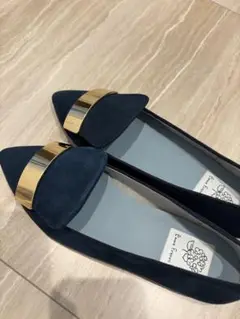 エマフランシスEmmaFrancisポインテッドフラットオペラシューズネイビー