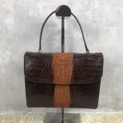 美品】genuine crocodile skin クロコダイル ハンドバッグ