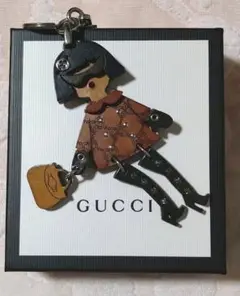 GUCCI グッチ GG柄 キーホルダー チャーム ラインストーン 美品範囲!